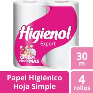Papel Higiénico Export Hoja Simple 30 Mt