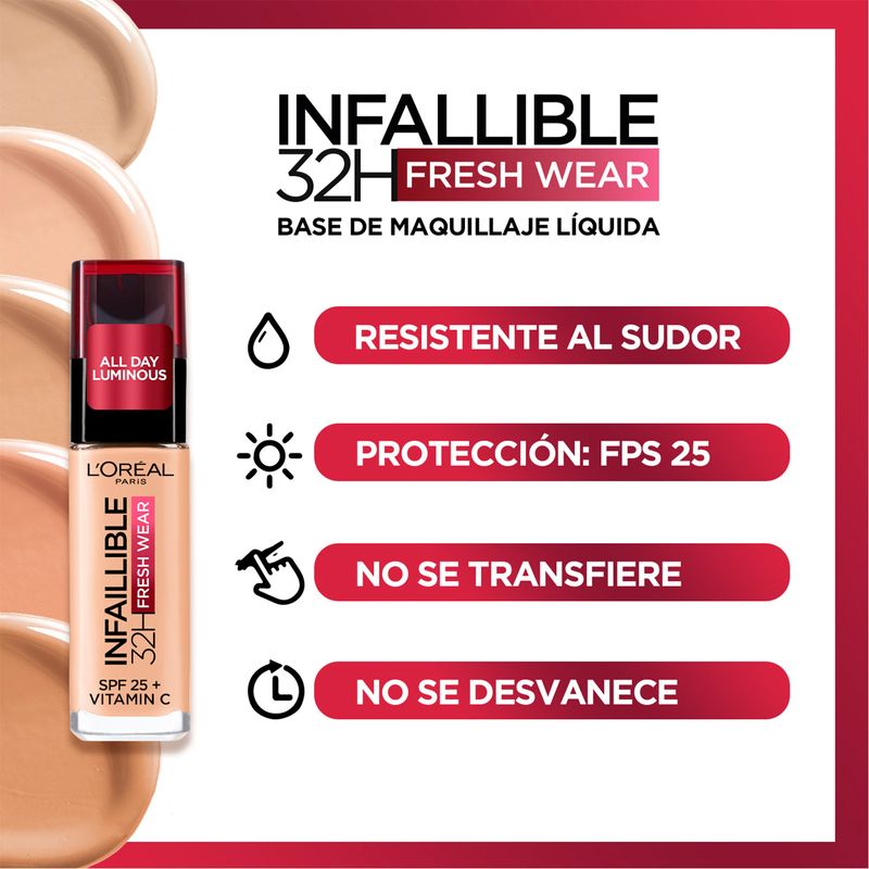 Base de Maquillaje Líquida L'Oréal Paris Infallible 120 Vainilla 30ml