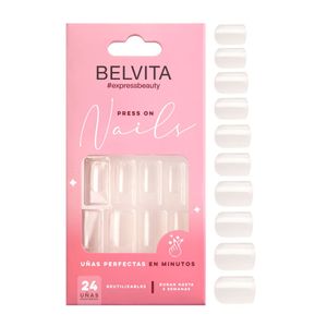 Kit Uñas Postizas Press On y Stickers Cuadradas