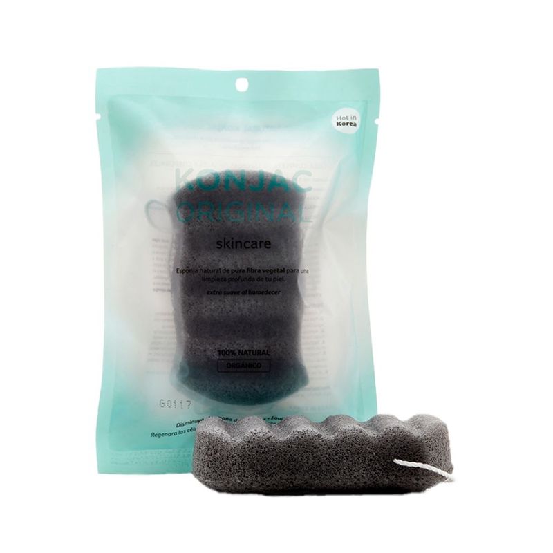 Esponja-Corporal-Negra-6-olas.-90--Konjac-10--Cenizas-Bambu
