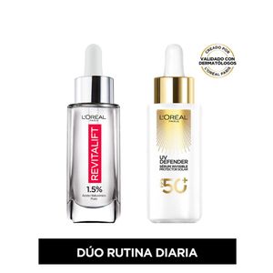 Kit Dúo Rutina Diaria: Serum Revitalift + Protector Solar Uv Defender Serum
