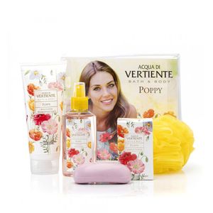 Set Poppy Body Splash 120 Ml + Body Lotion + Jabón + Esponja