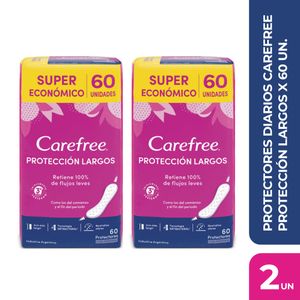 Combo Protectores Diarios Protección Largos 60 Un Pack x2