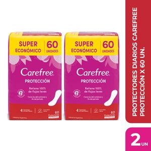 Combo Protectores Diarios Protección Sin Perfume 60 Un Pack x2
