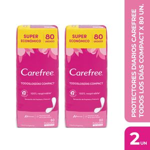 Combo Protectores Diarios Todos Los Días Compact 80 Un Pack x2