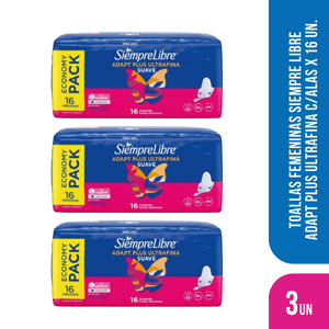 Combo Toallitas Femeninas Ultrafina Suave x16 Un Pack x3