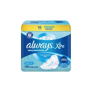 Toallitas Femeninas Xtra Triple Protección Seca