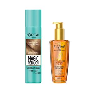 Kit Indispensables para el Pelo L´Oreal Paris: Oleo Extraordinario + Magic Retouch Rubio Oscuro