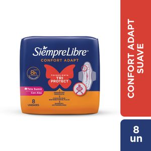 Toallas femeninas SIEMPRE LIBRE Adapt Plus Suave c/ Alas