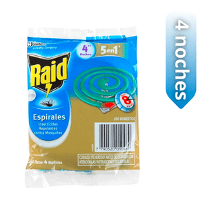 Espirales Para Mosquitos Raid 5en1