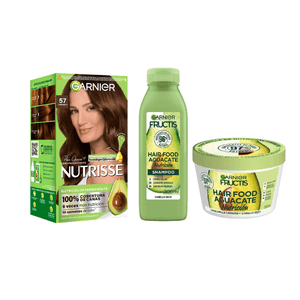 Kit Rutina Paula Chavez Nutrisse Tono 57 + Hair Food Palta Shampoo y Mascarilla